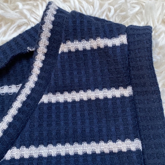 π2X HPπ Jenny Boston V-Neck Waffle Sleeveless Top π Navy & White - Picture 8 of 12